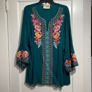 Boho Embroidered Hippie Blouse Savanna Jane 2x